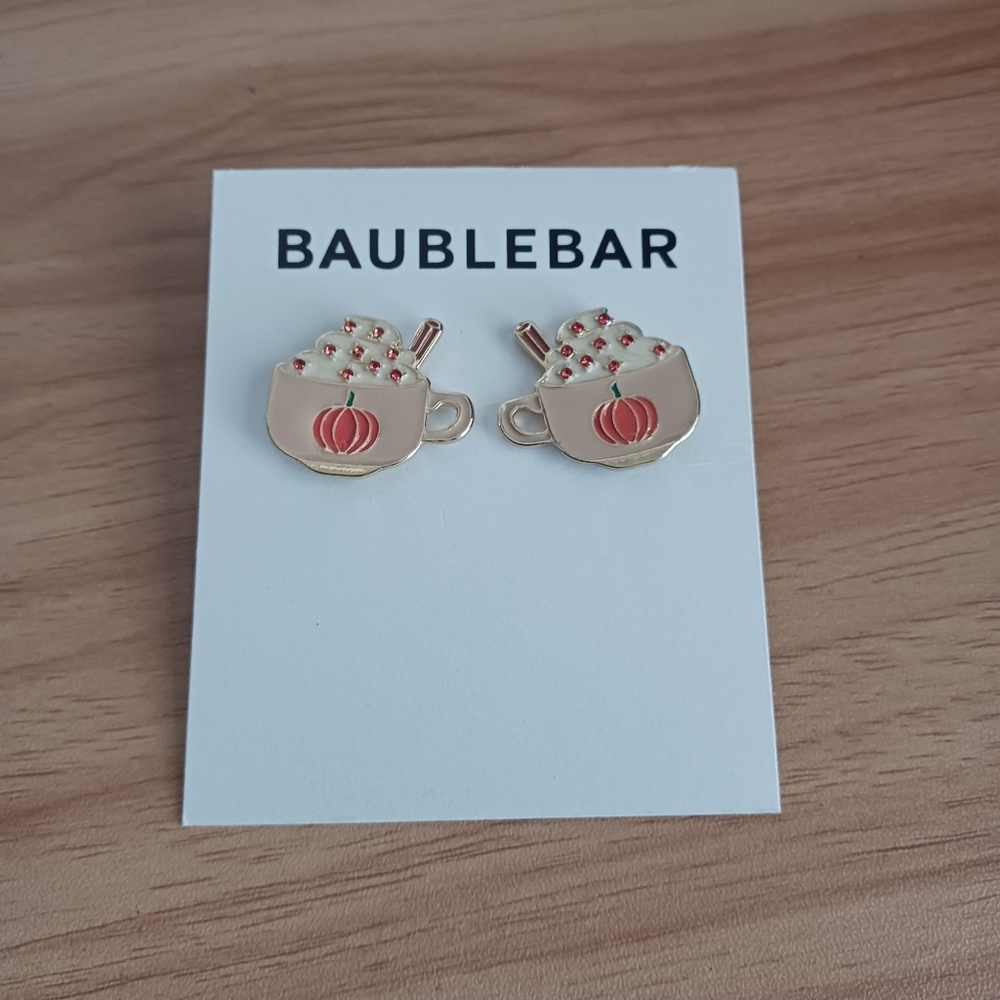 BaubleBar Pumpkin Spice Latte Mug Earrings